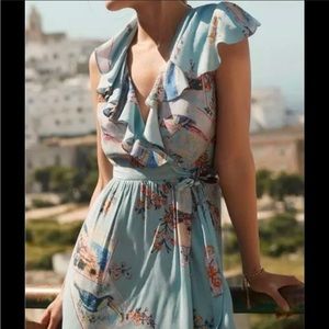 Anthropologie Maeve Rosalia Faux Wrap
Dress in Postcard Blue size 4